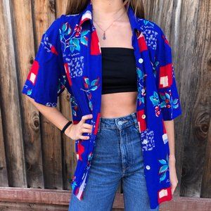 Funky Bright Colored button up T-Shirt